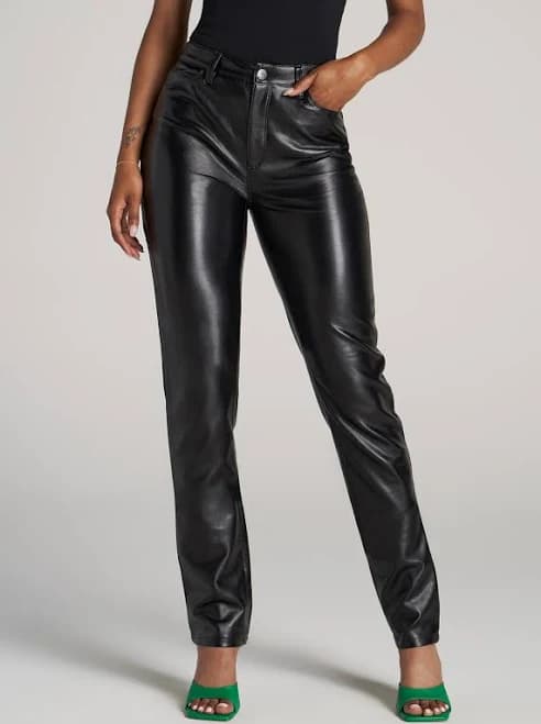 True Touch Leather Slim Pants