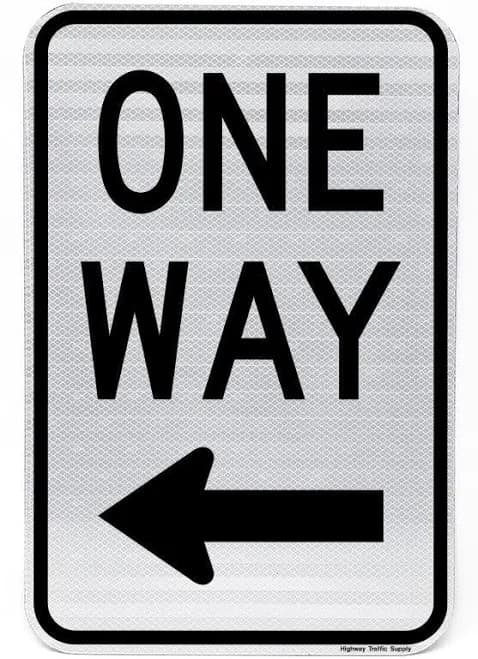 Highway Traffic Supply One Way Sign