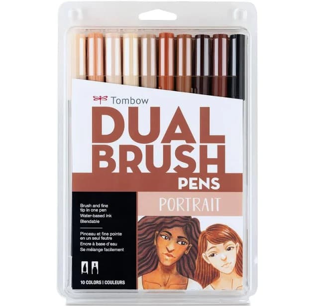 Tombow Dual Brush Pen Portrait 10 Color Set