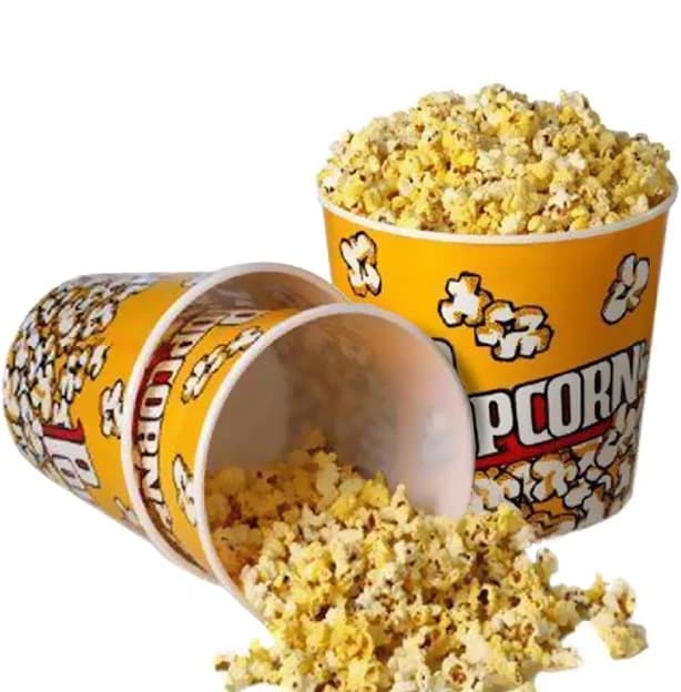 Novelty Place Retro Style Plastic Popcorn Containers for Movie Night