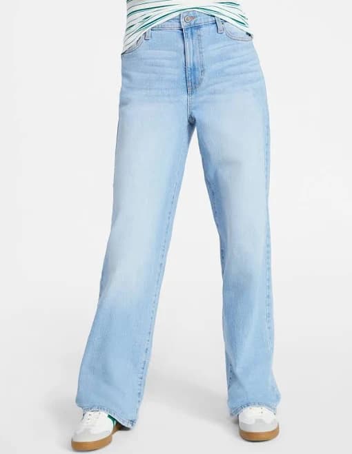 No Boundaries Women's High Rise Baggy Wide Leg Jeans