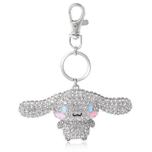Hello Kitty Cinnamoroll Crystal-Embellished Silver Keychain