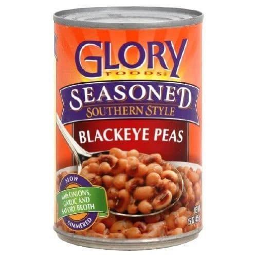 Glory Foods Seasoned Blackeye Peas 15oz Can (Pack of 6)