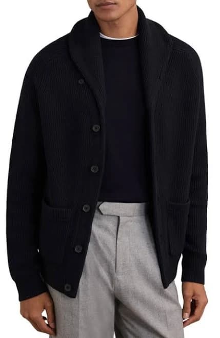 Reiss Men's Cannon Shawl-Collar Wool Cardigan