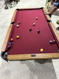 Pool Table (8 ft.) (Dark Brown/Red) (Free Shipping) | eBay