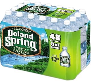 Poland Spring Natural Spring Water, 8 oz Bottle, 48 Bottles/Carton (2 Pack - 96 Bottles Total)