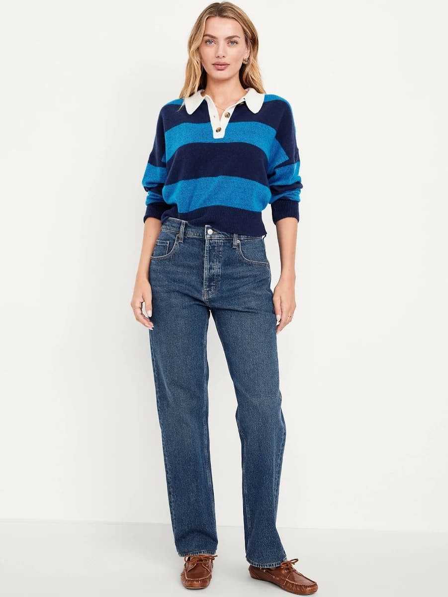 Old Navy Women's Mid-Rise Slouchy Straight Jeans