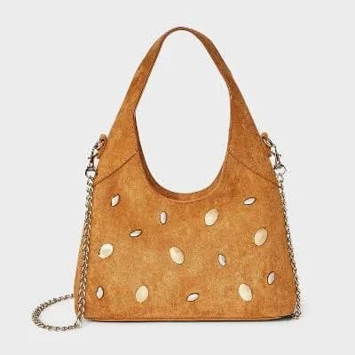 Universal Thread Faux Suede Mini Studded Slouchy Chain Handbag