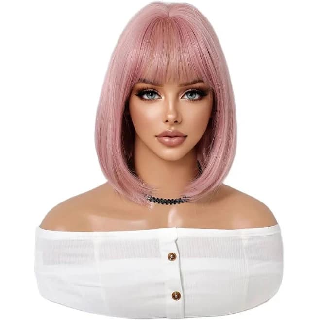 Women's Bob Straight Synthetic Wig with Bangs