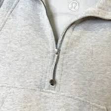 lululemon athletica | Sweaters | Lululemon Scuba Oversized Funnel Neck Half Zip Long Light Gray Womens Ml | Poshmark