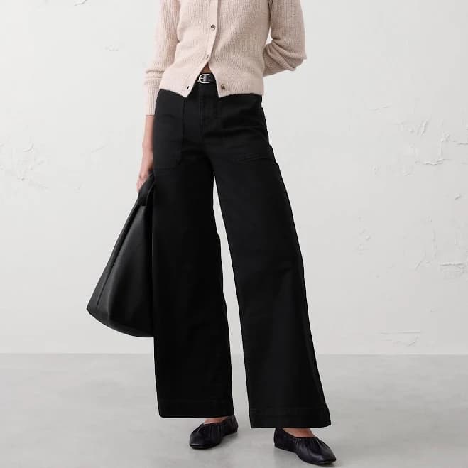 Wide-Leg High-Rise Utility Jeans