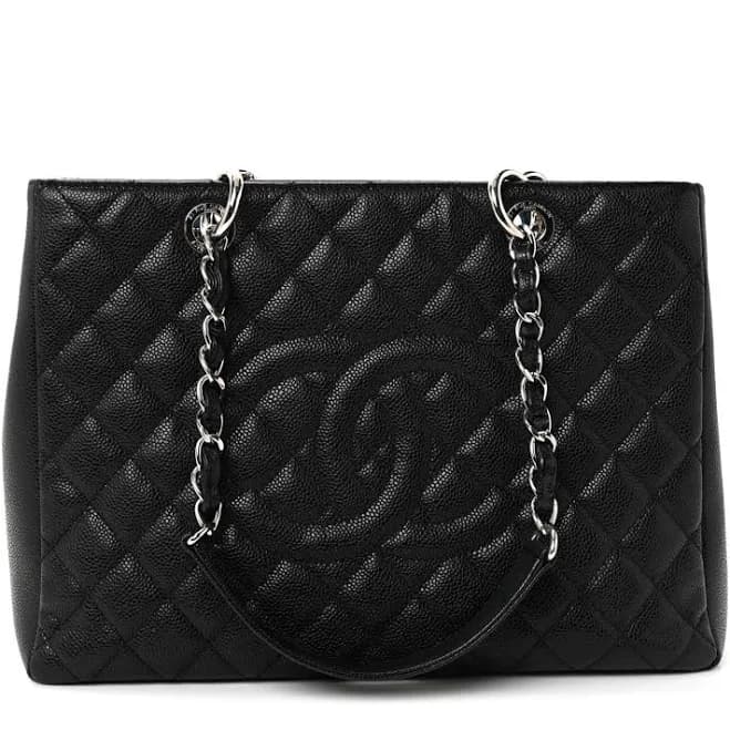 Chanel Women's Quilted Caviar Grand Shopping Tote