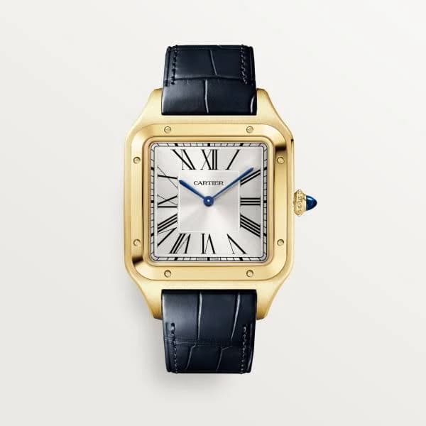 Cartier Santos-Dumont Hand Wind Silver Dial Mens Watch WGSA0108