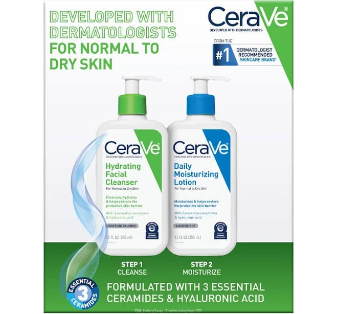 Cerave Daily Skincare Essentials Kit for Balanced to Dry Skin