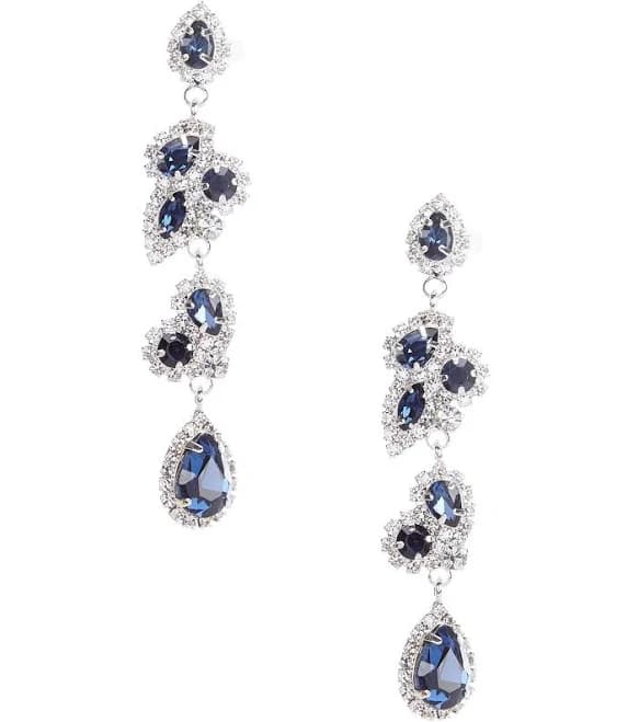 Cezanne Crystal Blue Sapphire Earrings