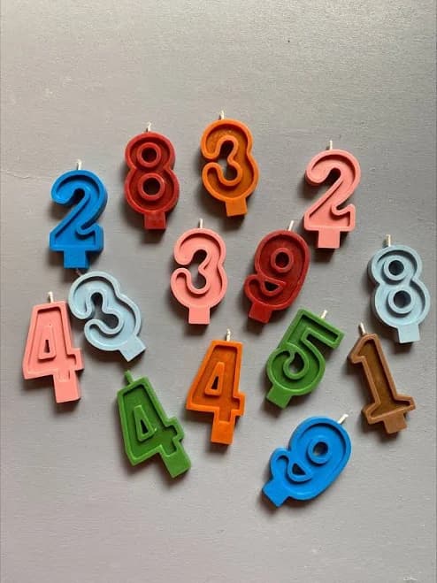 Number Beeswax Birthday Candle, Color Keepsake Candle, Celebration Candle, Organic Candle, Eco-Friendly Birthday Candles, Cake Topper