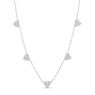 SHYMI 14k Gold-Plated .925 Sterling Silver Multi Heart Pavé Necklace