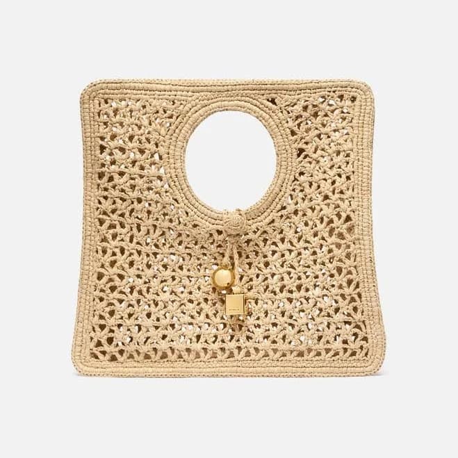 Jacquemus Le Petit Carre Spiaggia Rafia Handbag