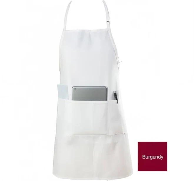 Chef Revival Bib Apron 3 Compartment Pocket