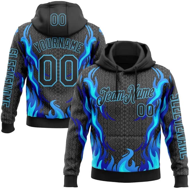 3D Abstract Flame Pullover Sweatshirt