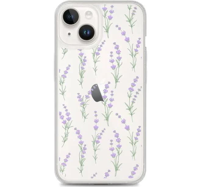 Clear Lavender Phone Case for iPhone 17 16 15 14 13 Pro Max Print