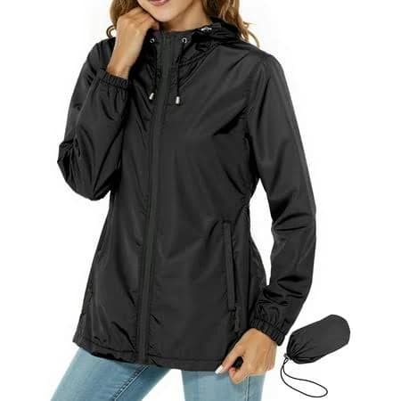 rosvigor Women lightweight Jackets Hooded Windbreaker Women Portable Waterproof Raincoat Hiking Travel Jackets