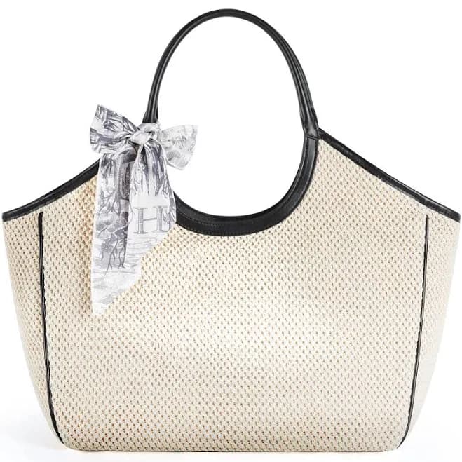 Missnine Women's Large Straw Tote Raffia Woven Beach Bag