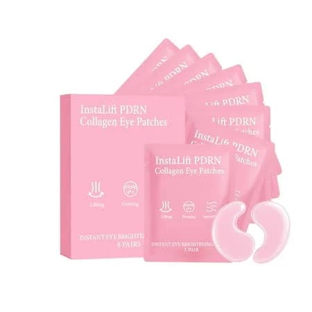 8pcs Collagen Under Eye Patches, Korean Firming, Glowing & Hydrating Hydrogel Mask for Puffy Eyes, Dark Circles, Wrinkles, Fine Lines, Undereye Bags -