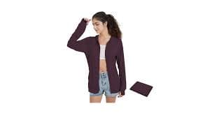 QBK Light Weight Zip Up Hoodie Thin Summer Jacket For Women(Black S) at Amazon Women's Clothing store