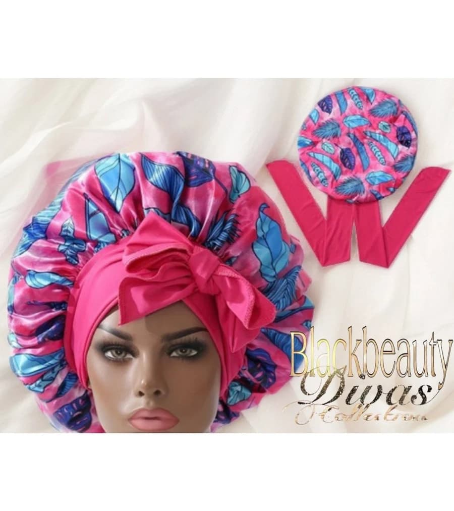 Satin Flower Print Bonnet