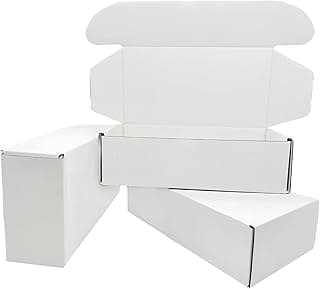 7x3.5x2 inch Small White Mailers Boxes Recyclable Corrugated Gift Box for Packaging Shipping Set of 10