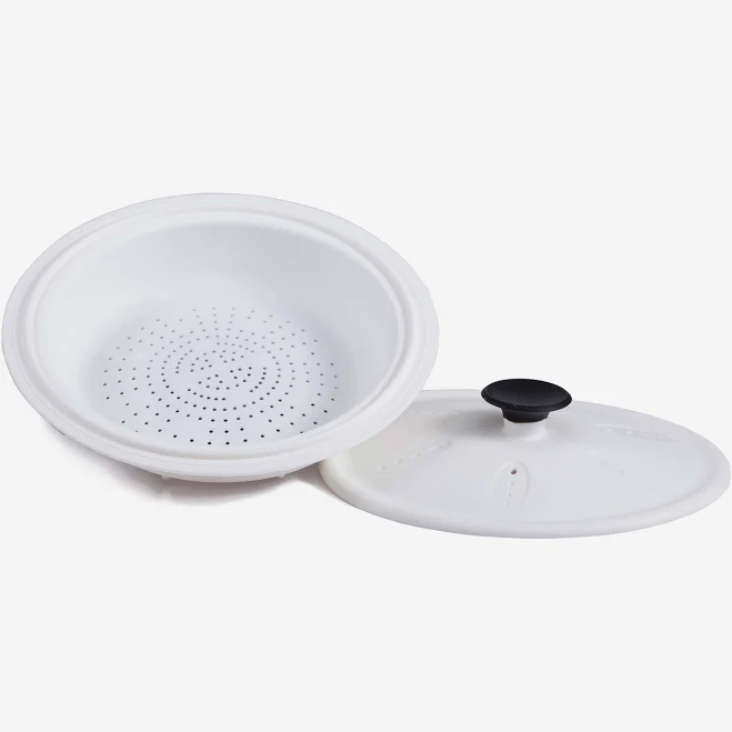 Xtrema 2.5-Quart White 100% Pure Ceramic Steamer with Cover