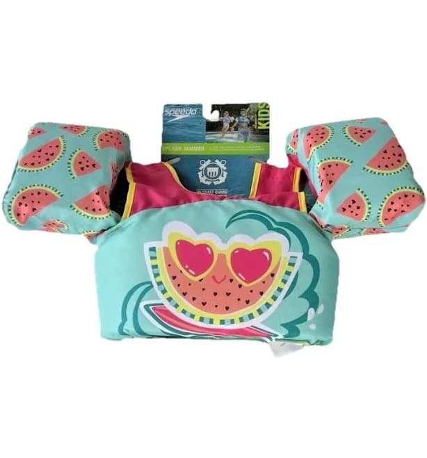 Speedo Other | Speedo Splash Jammer Swim Vest Life Jacket Arm Floats Watermelon Girls 33-55 Lbs | Color: Blue/Pink | Size: 33-55 Lbs |