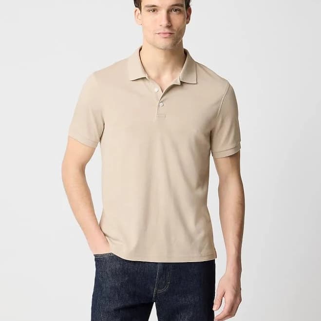 Mens Textured Knit Polo Shirts Regular Fit Stretchy Golf Shirts