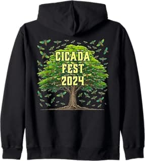 Cicada Fest Commemorative Brood Emergence Funny Cicada Zip Hoodie