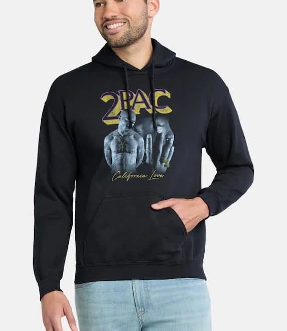 Tupac Shakur Graphic Hoodie with Long Sleeves