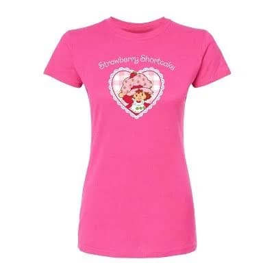 Strawberry Shortcake Coquette Heart Fitted Graphic T-Shirt