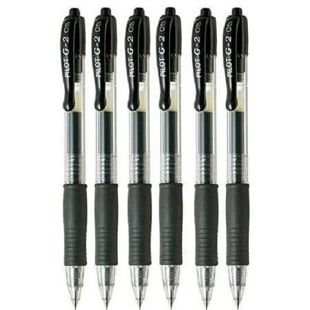Pilot G2 Black Retractable Rollerball Pen Pens