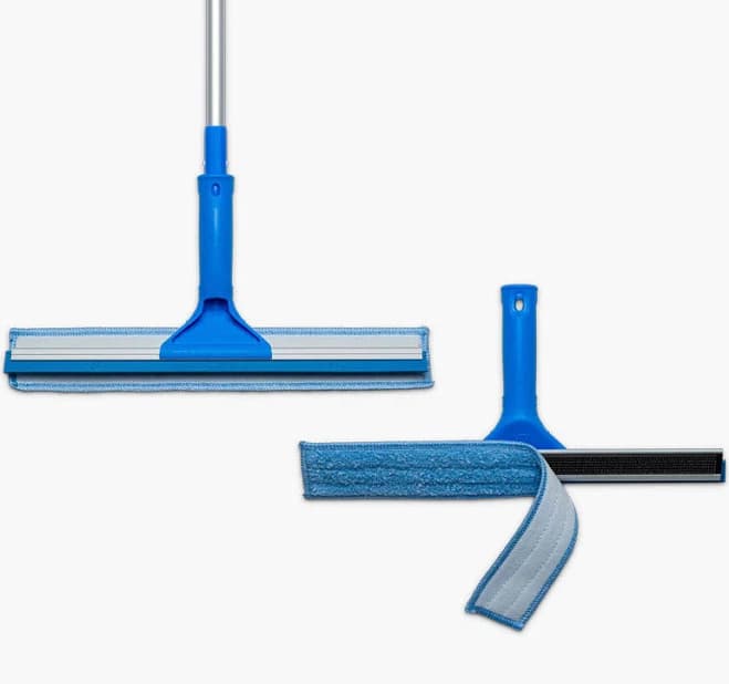Maker's Clean Window Cleaning Squeegee and Microfiber Scrubber