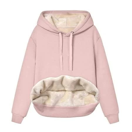 Xiaocha Womens Sherpa Lined Hoodie Oversized Long Sleeve Hooded Pullover Sweatshirt Cozy Warm Winter Casual Hoodies, Women's, Size: Small, Pink