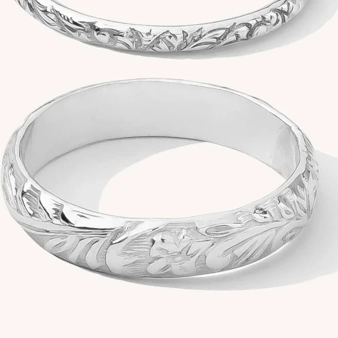 Floral Gold Filled Ring Set