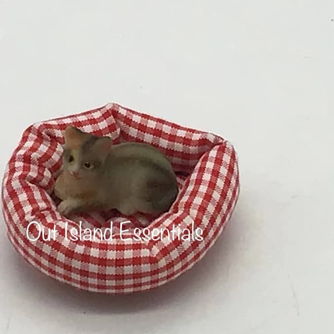 Miniature Tabby Cat I Dollhouse Miniature Pet I Pouncing OR Sitting Tabby Cat Miniature Furry Pets