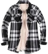 Women's Sherpa-Lined Plaid Flannel Shirt Jacket