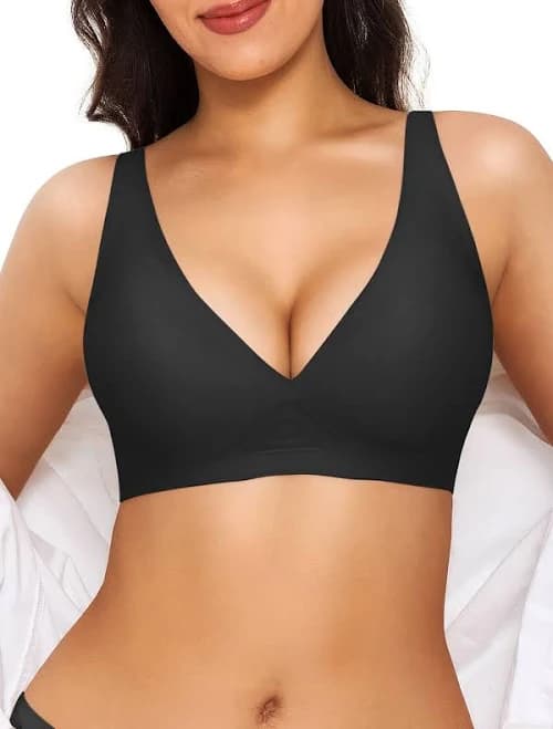 Popilush Seamless Plunge Jelly Support Bra