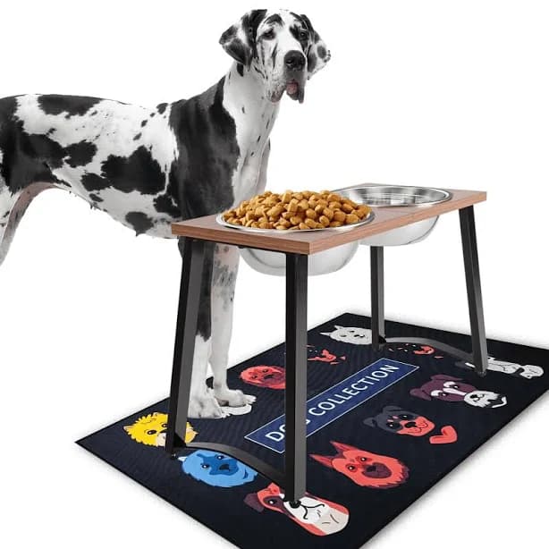 TIDANT Elevated Dog Bowls for X-Large Dogs with Spill Proof Mat 2 X-Large 3000ML Stainless Steel Dog Bowls