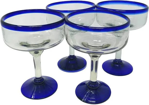 Dos Sueños Mexican Hand Blown Margarita Glasses