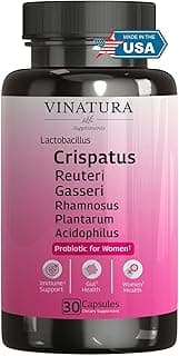 VINATURA Lactobacillus Rhamnosus, Reuteri, Gasseri, Plantarum, Crispatus, Acidophilus Probiotics - Probiotics for Women *USA Made & Tested* Women Vaginal Health, Gut and Digestive Health - 30 Capsules