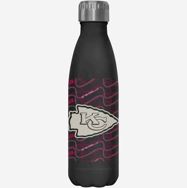 FOCO Kansas City Chiefs NFL Super Bowl LIX Bound 17 oz Stainless Steel Bottle - Black