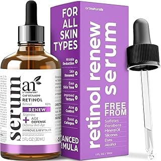 ArtNaturals Retinol Serum for Face - with Vitamin C, 2.5% Retinol Oil & Hyaluronic-Acid - Skin Clearing - Anti-Aging, Anti-Wrinkle Eye Serum - Skin Repair, Night Therapy (1 Fl Oz / 30ml) (ANGA-0127)