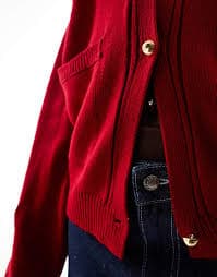 ASOS DESIGN oversized cardigan with pockets in red | ASOS